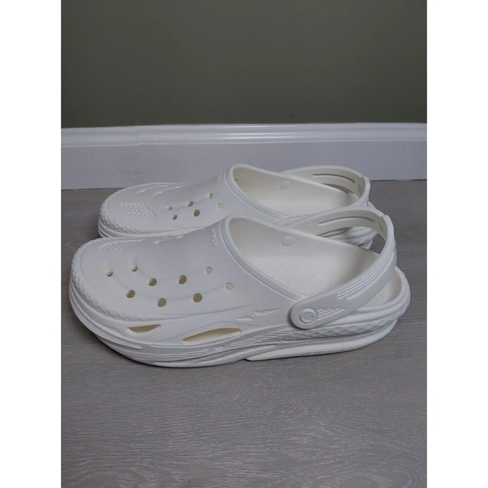 Crocs Unisex Adult Off Grid Clog, Men's Size 12 All White Slip-On Shoes